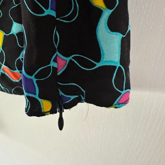 STAUD Black Multicolor‎ Print Smocked L/S Sweetheart Neck Josephine Top Size 12 - Picture 4 of 9